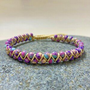 Natural Sea Sediment Jasper Bracelet, Gemstone Bracelet, Bohemian JasperBracelet